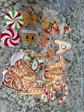 Magnetic alphabet letters Gingerbread and Candy 35 total classroom board EUC